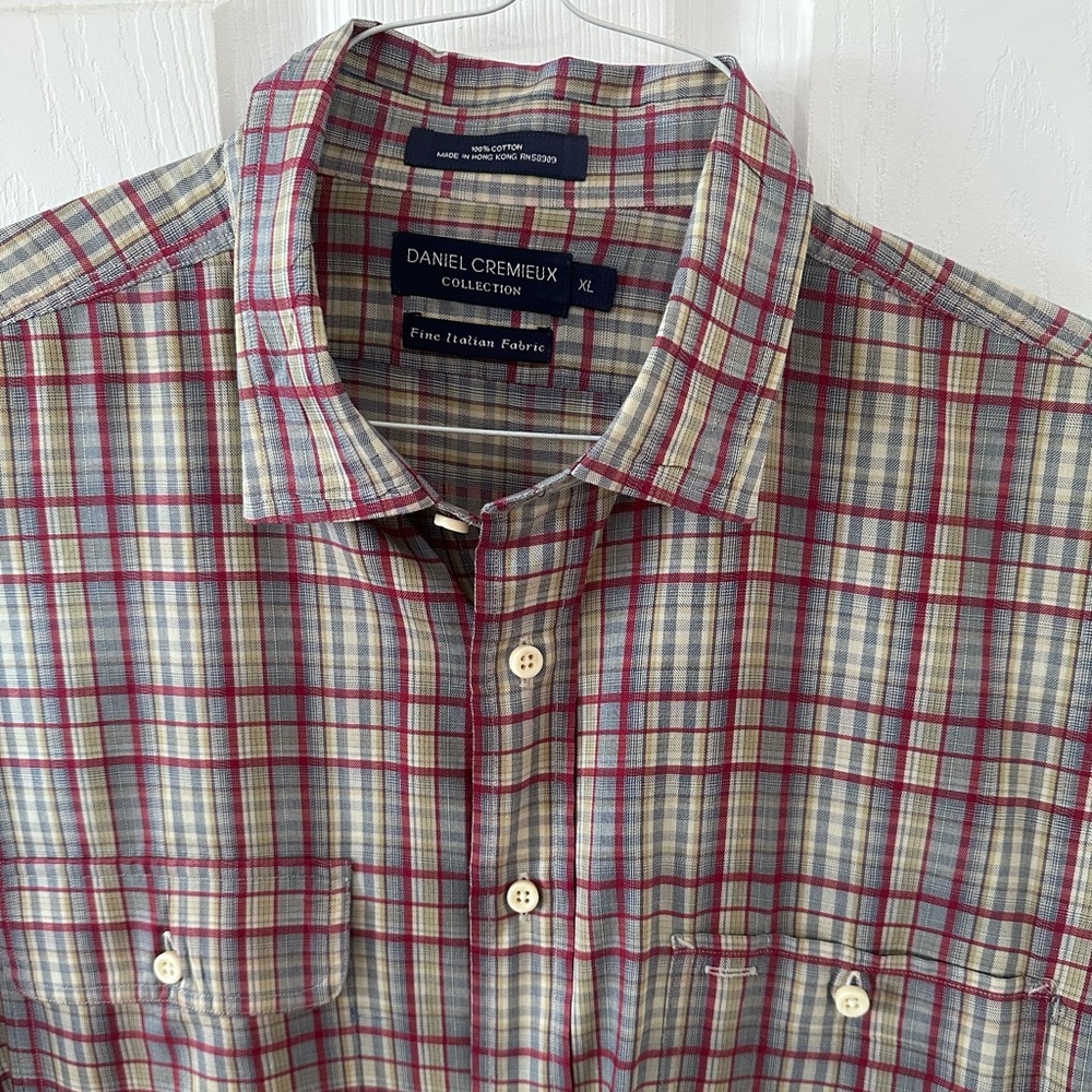 Daniel Cremieux Men's Checkered Shirt - Red and Gray